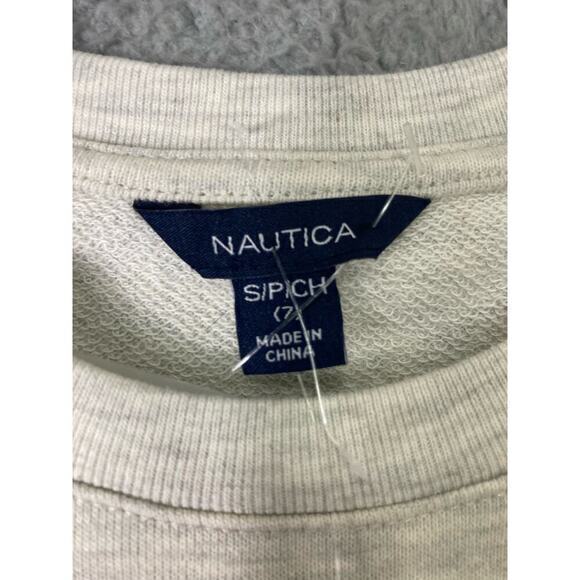 Nautica Girls' Beige Asymmetrical Tiered Dress Long‎ Sleeve Crew Neck Size 7 - Picture 3 of 10